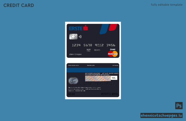 Beispielvorschau der Mastercard der Österreichischen Erste Group Bank